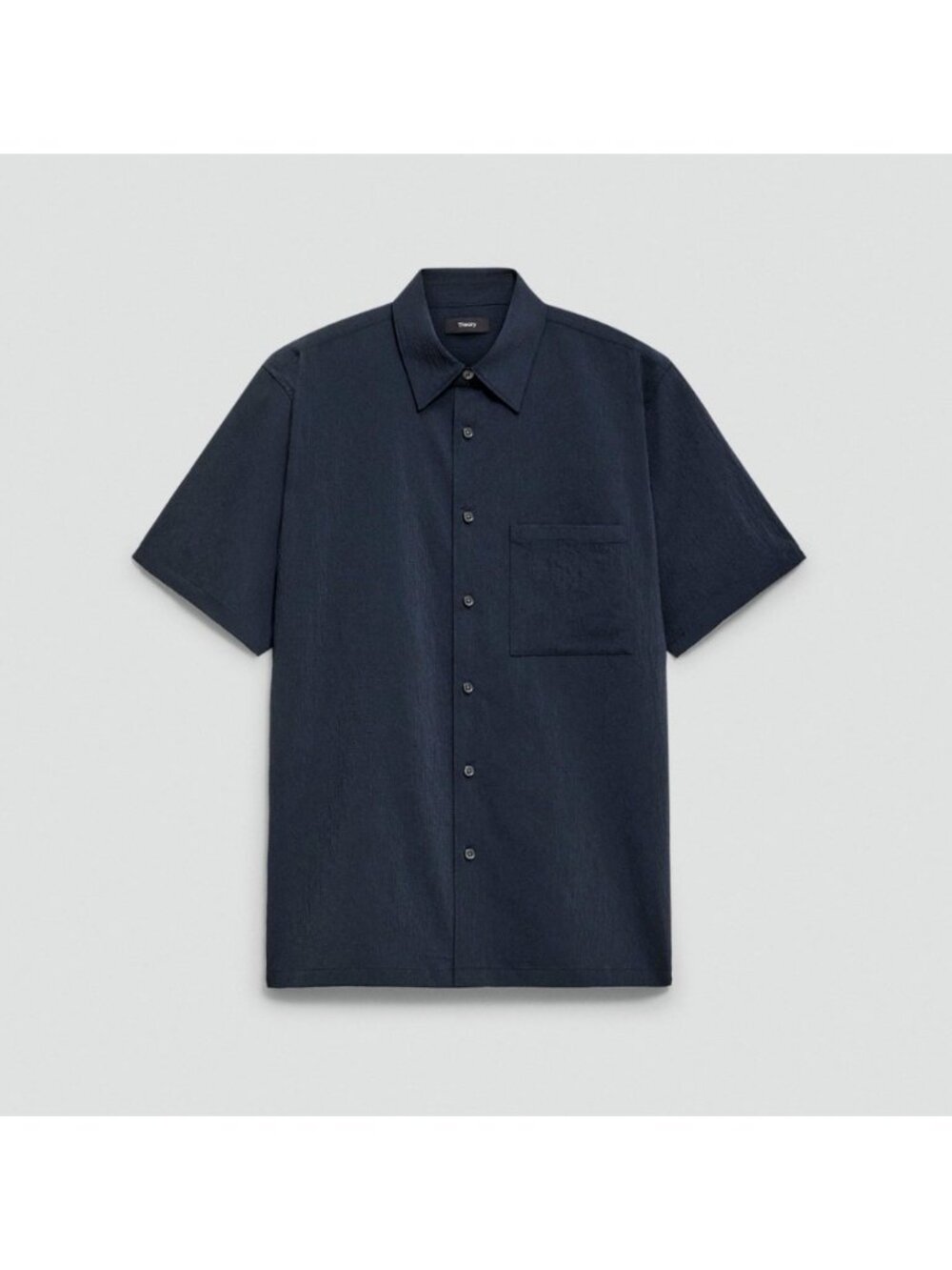 Theory Kelso Nylon Noll Short-Sleeve Shirt Navy Blue Men's Size XL